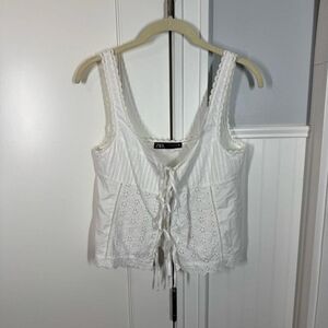 Zara White Vest
